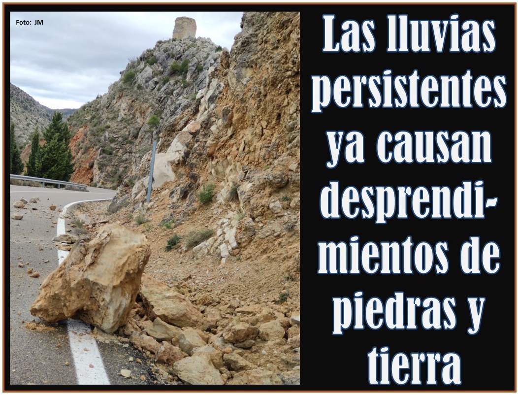Las lluvias de días provocan desprendimientos de piedras en la ...